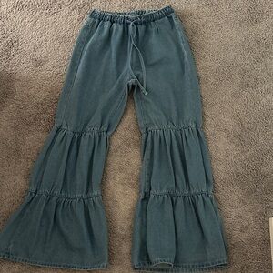 Elegant Teal Flare Jeans
